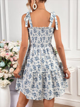 Floral Print Tie Shoulder Ruffle Hem Cami Dress